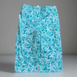 Alfred Dunner Women’s 12 Acapulco Capri Pants Mint/Aqua Starfish Pull On NWT